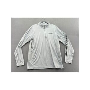 Under Armour Fish HeatGear Shirt Mens XL Gray 1/4 Zip Pullover Long Sleeve